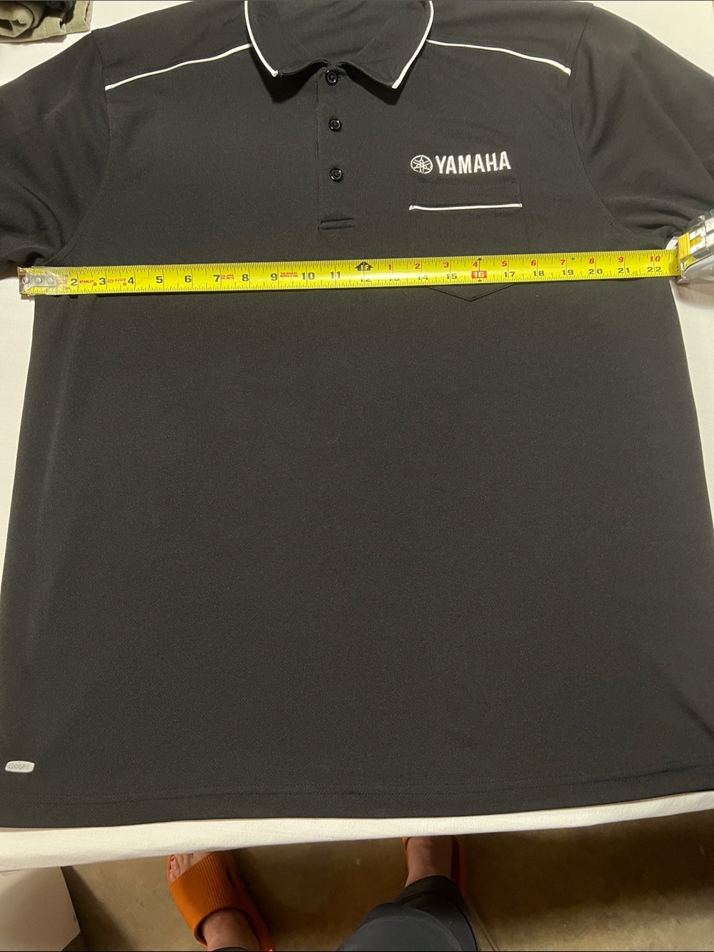 Yamaha Black Polo with White Piping and Chest Pocket - Picture 5 of 6